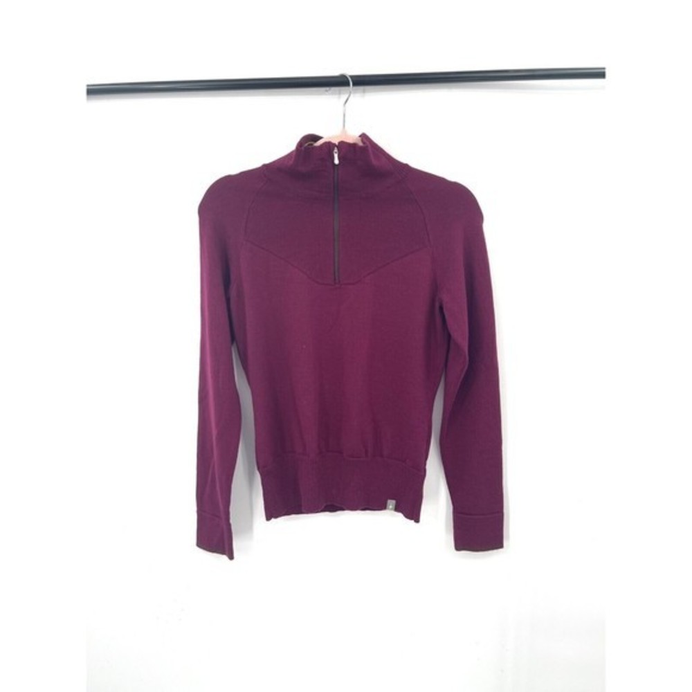 Smartwool Women's V-Neck Half-Zip Sweater - Plum/Burgundy